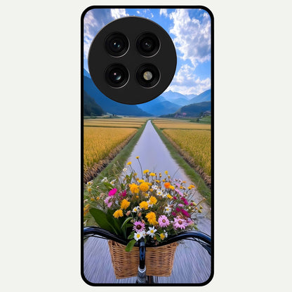  Golden Field Journey Glass Case For OnePlus 13R back cover – full design glossy printed glass finish