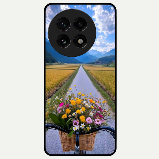  Golden Field Journey Glass Case For OnePlus 13R back cover – full design glossy printed glass finish