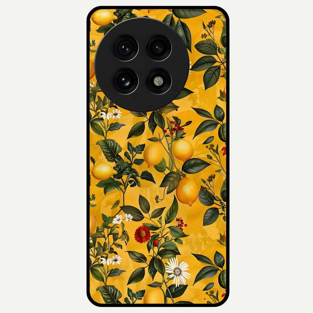  Golden Lemon Field Glass Case For OnePlus 13R back cover – full design glossy printed glass finish
