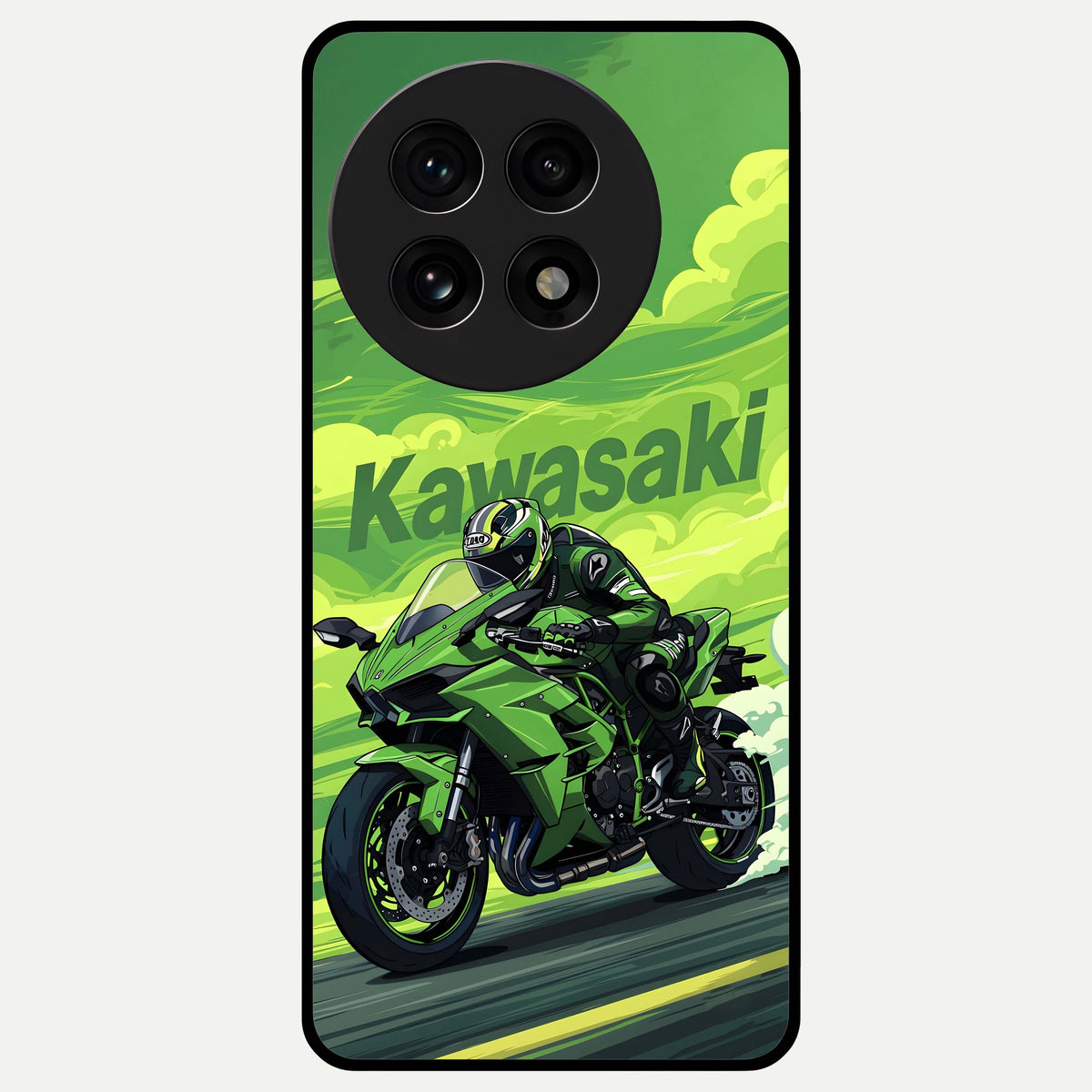  Greenery Sky Glass Case For OnePlus 13R back cover – full design glossy printed glass finish