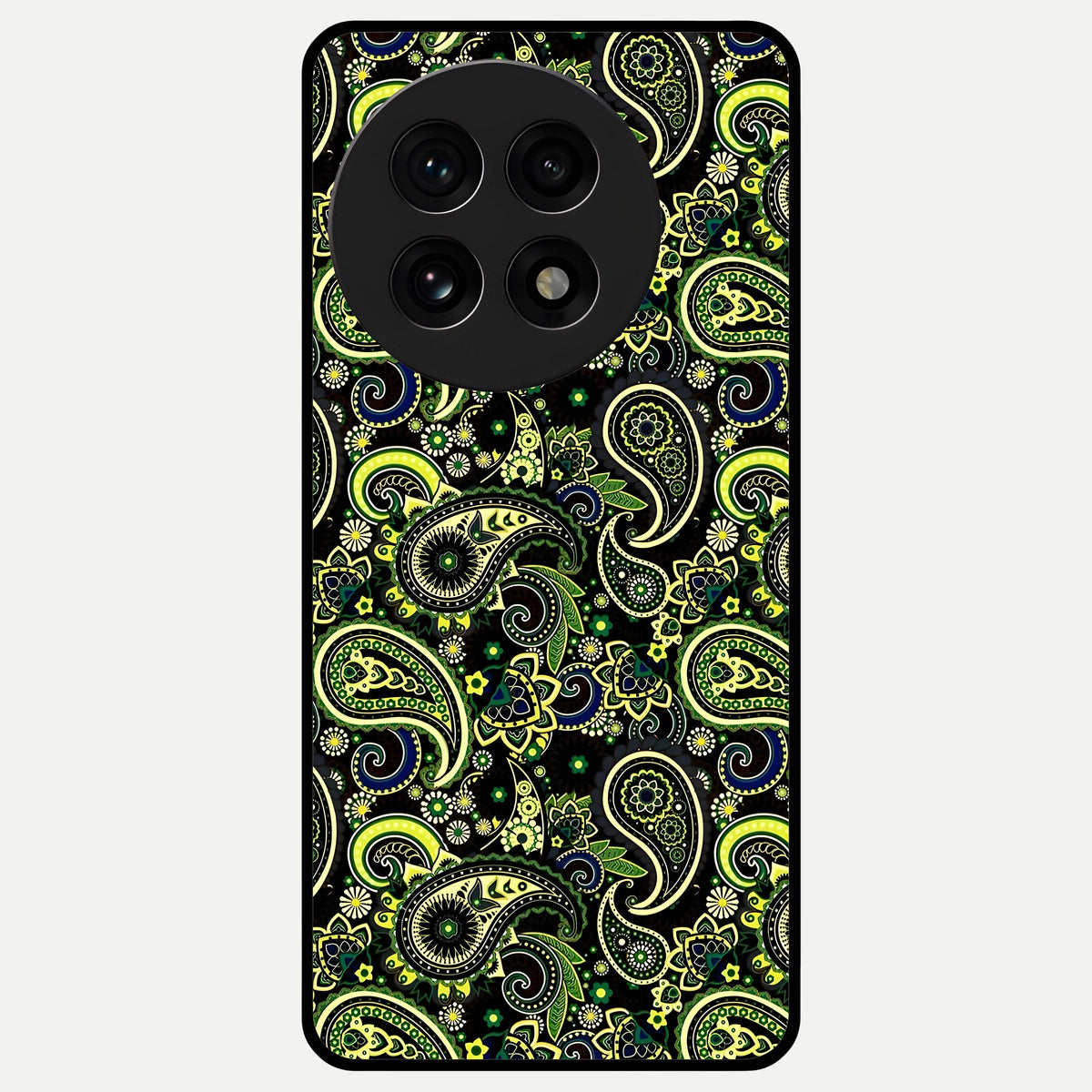  Green Lemon Glass Case For OnePlus 13R back cover – full design glossy printed glass finish