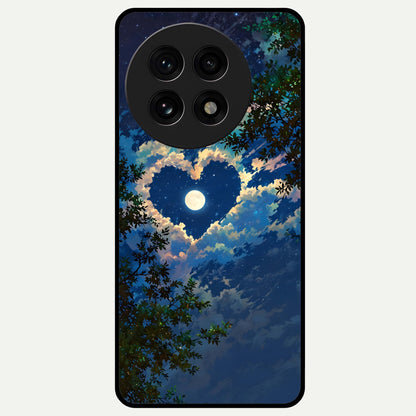  Heart With Moon Sky Glass Case For OnePlus 13R back cover – full design glossy printed glass finish