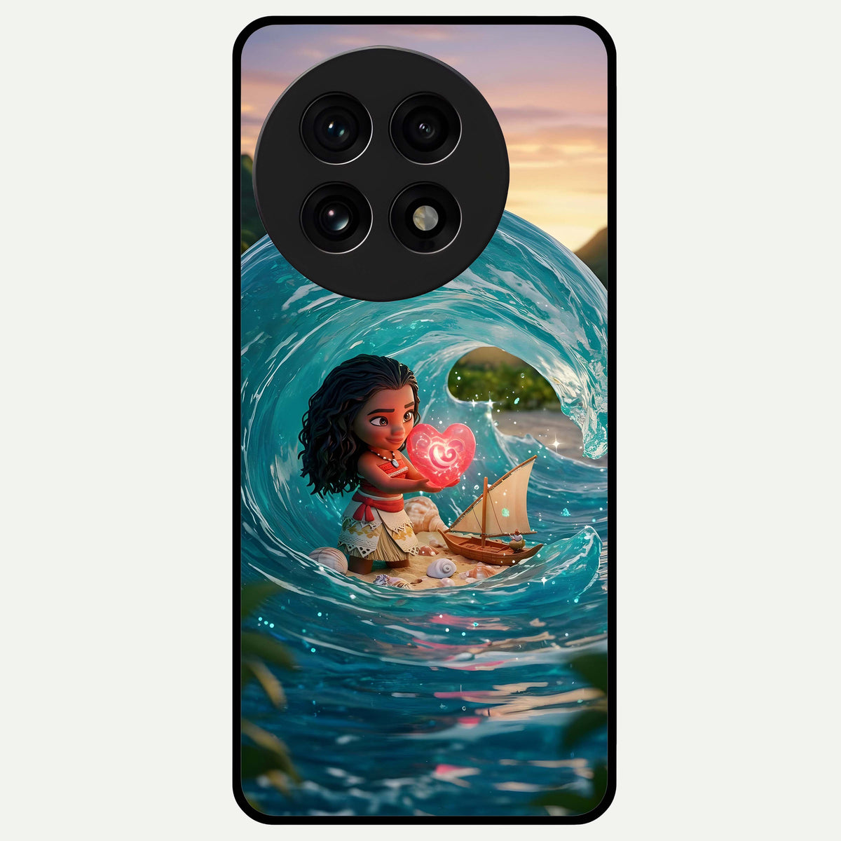  Heart of Ocean Glass Case For OnePlus 13R back cover – full design glossy printed glass finish