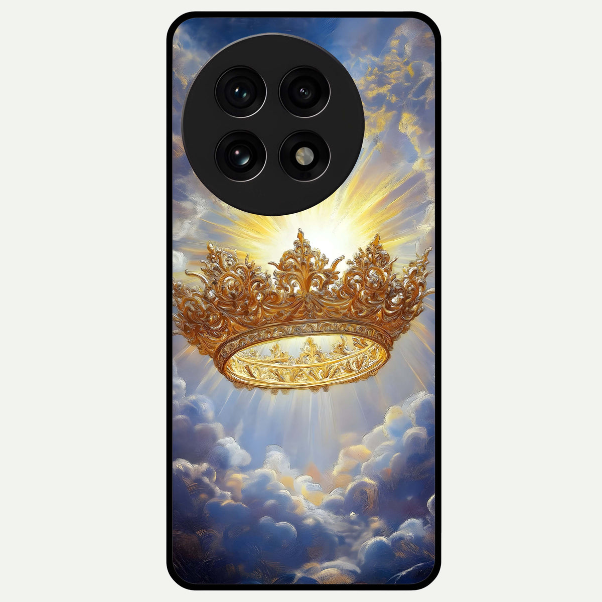  Heavenly Crown Light Glass Case For OnePlus 13R back cover – full design glossy printed glass finish