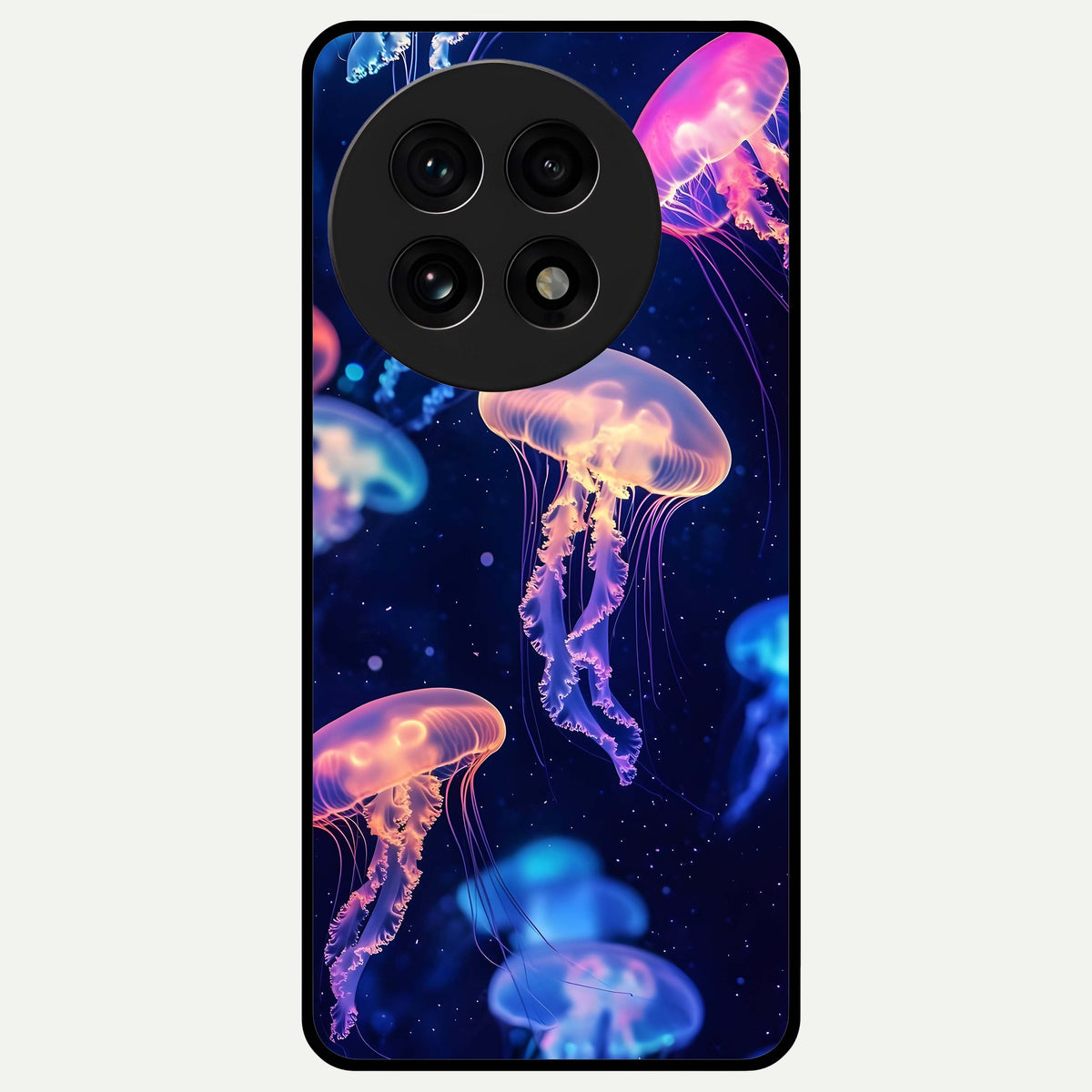  Jellyfish Pattern Glass Case For OnePlus 13R back cover – full design glossy printed glass finish