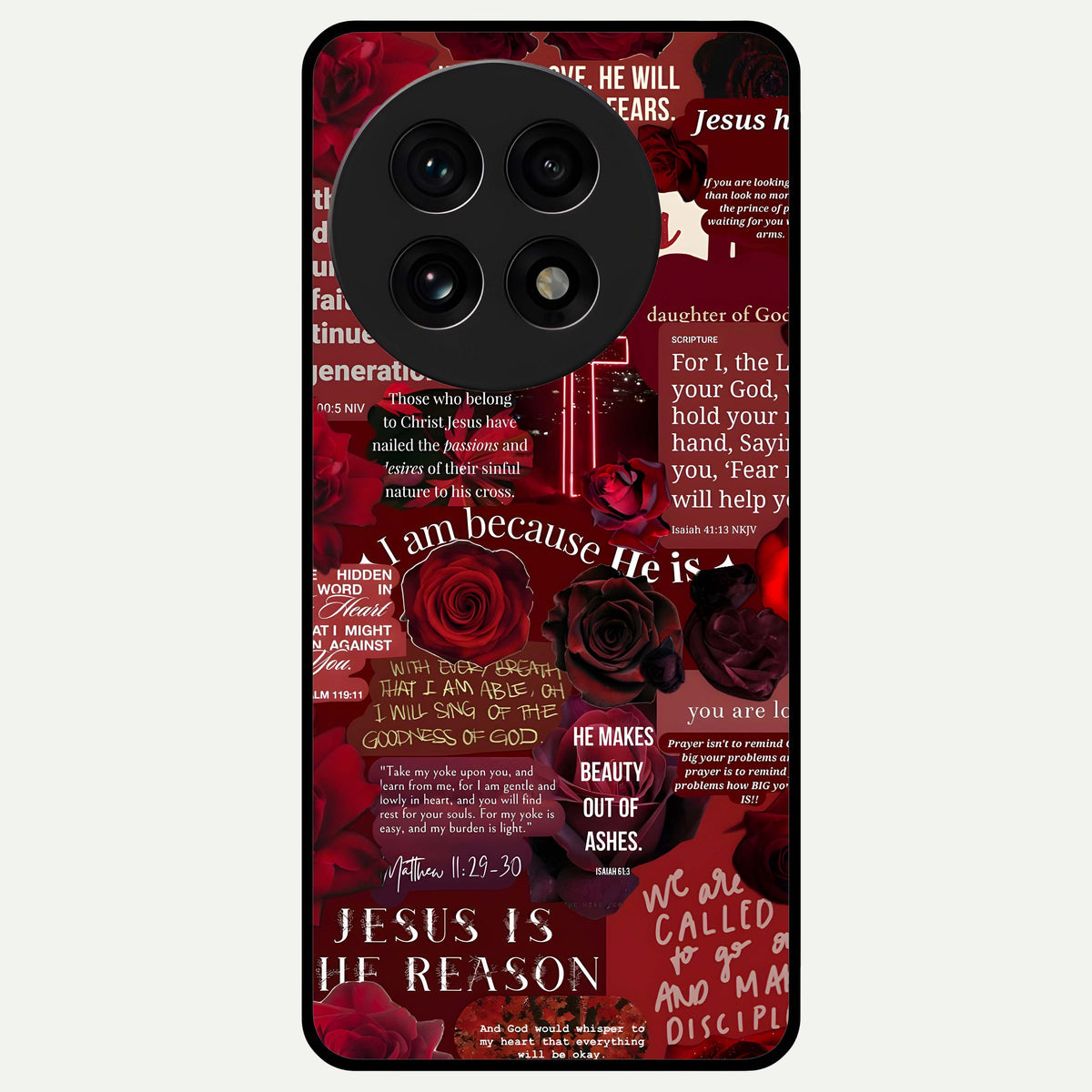  Jesus Love Heals Glass Case For OnePlus 13R back cover – full design glossy printed glass finish
