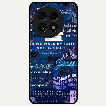  Kingdom Faith Glow Glass Case For OnePlus 13R back cover – full design glossy printed glass finish