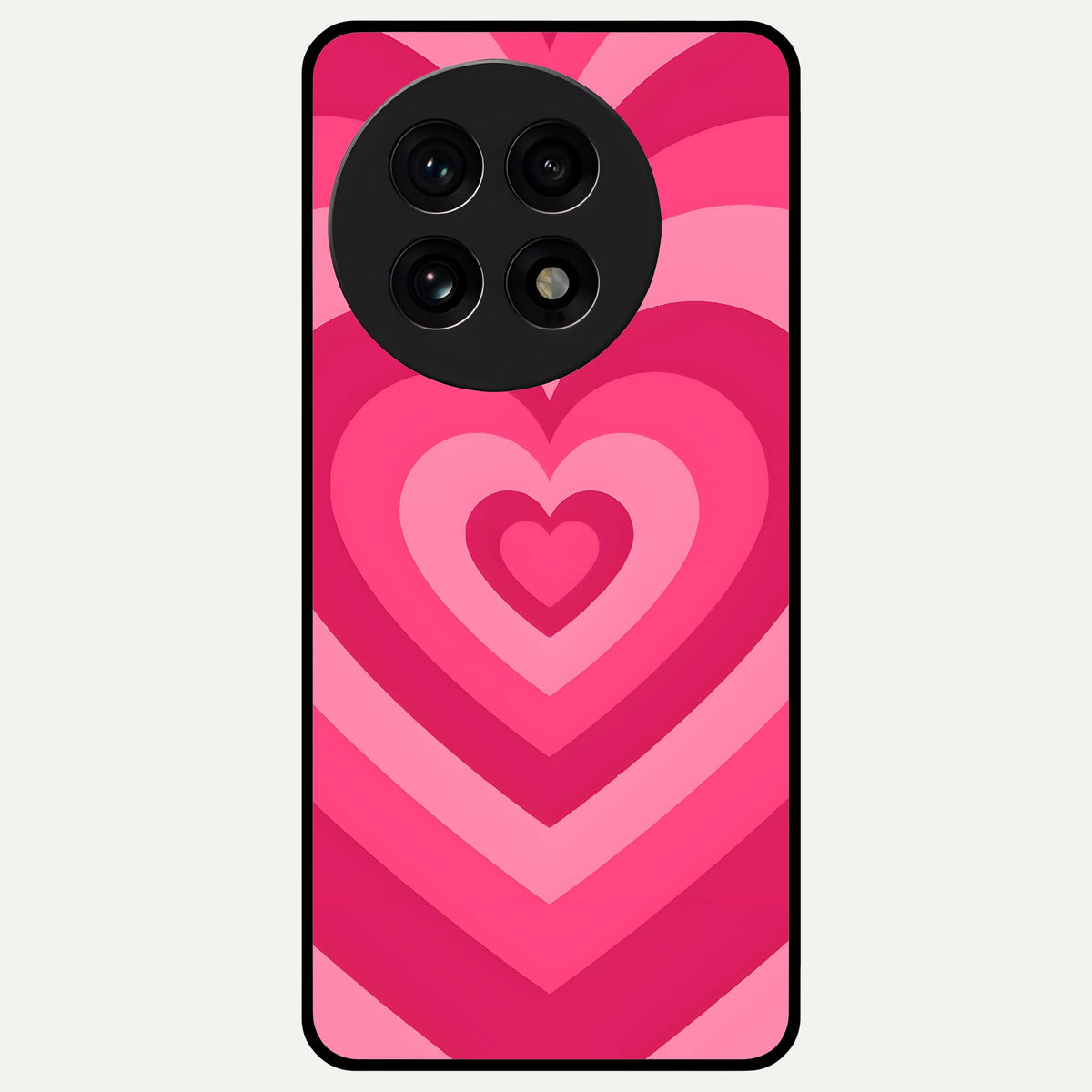  Layered Love Hearts Glass Case For OnePlus 13R back cover – full design glossy printed glass finish