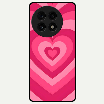  Layered Love Hearts Glass Case For OnePlus 13R back cover – full design glossy printed glass finish