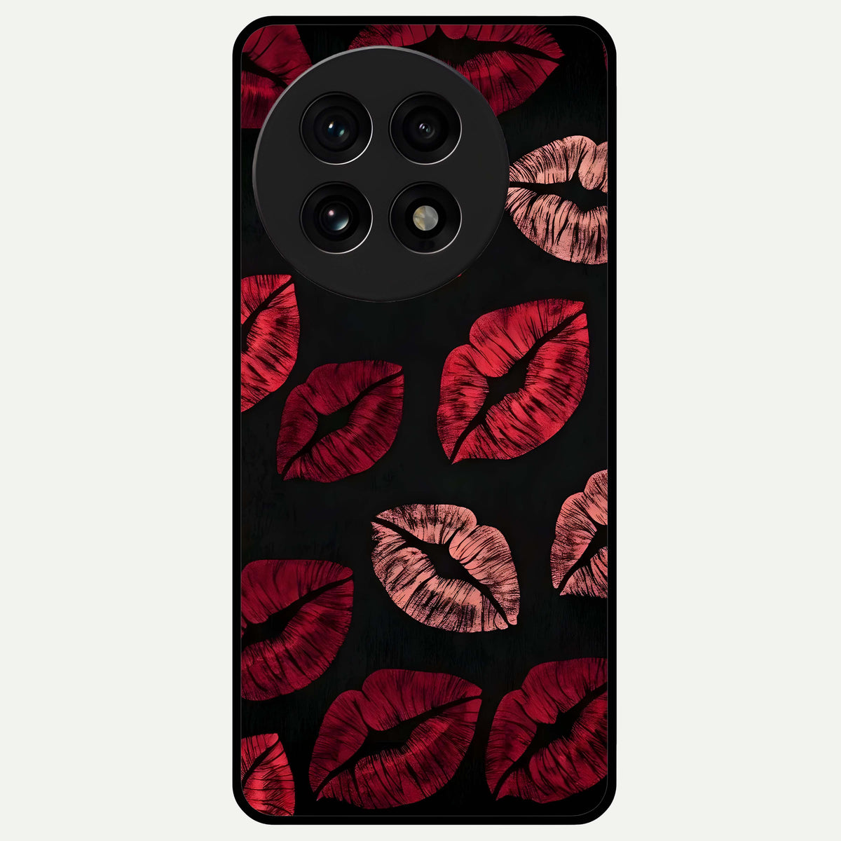  Midnight Kiss Love Glass Case For OnePlus 13R back cover – full design glossy printed glass finish