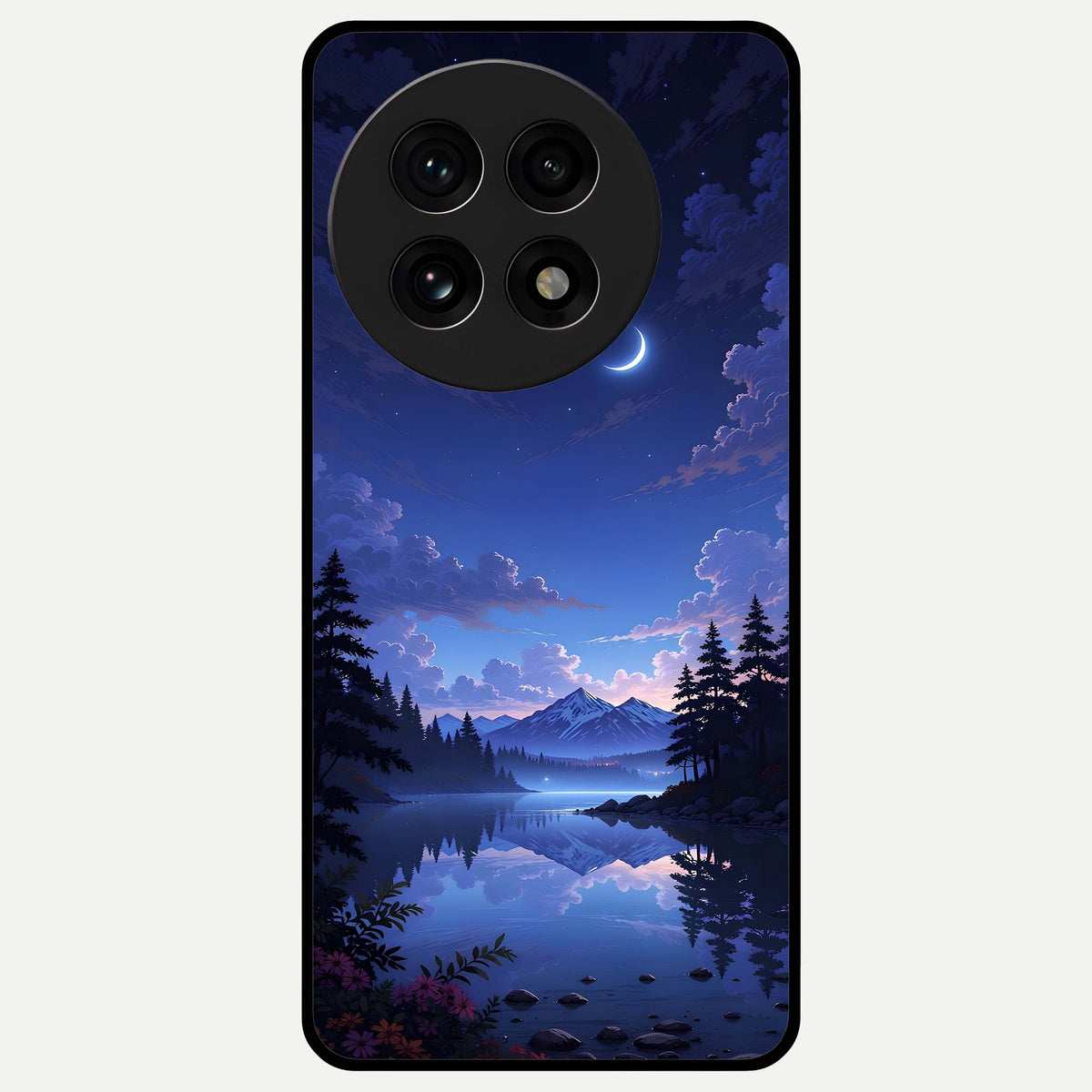  Midnight Lake Peace Glass Case For OnePlus 13R back cover – full design glossy printed glass finish