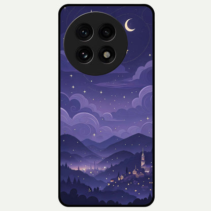  Minimal Night View Glass Case For OnePlus 13R back cover – full design glossy printed glass finish