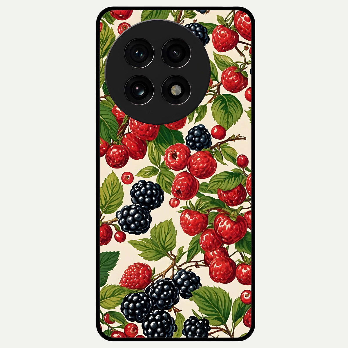  Mixed Berry Collage Glass Case For OnePlus 13R back cover – full design glossy printed glass finish