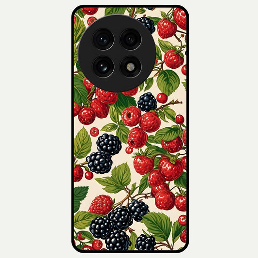  Mixed Berry Collage Glass Case For OnePlus 13R back cover – full design glossy printed glass finish