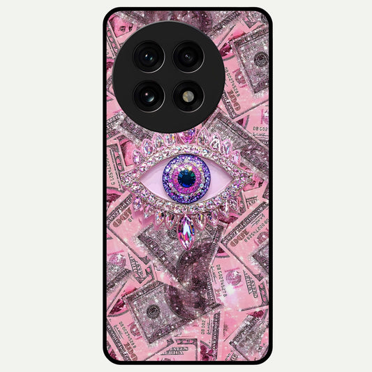  Money Eye Luxe Glass Case For OnePlus 13R back cover – full design glossy printed glass finish