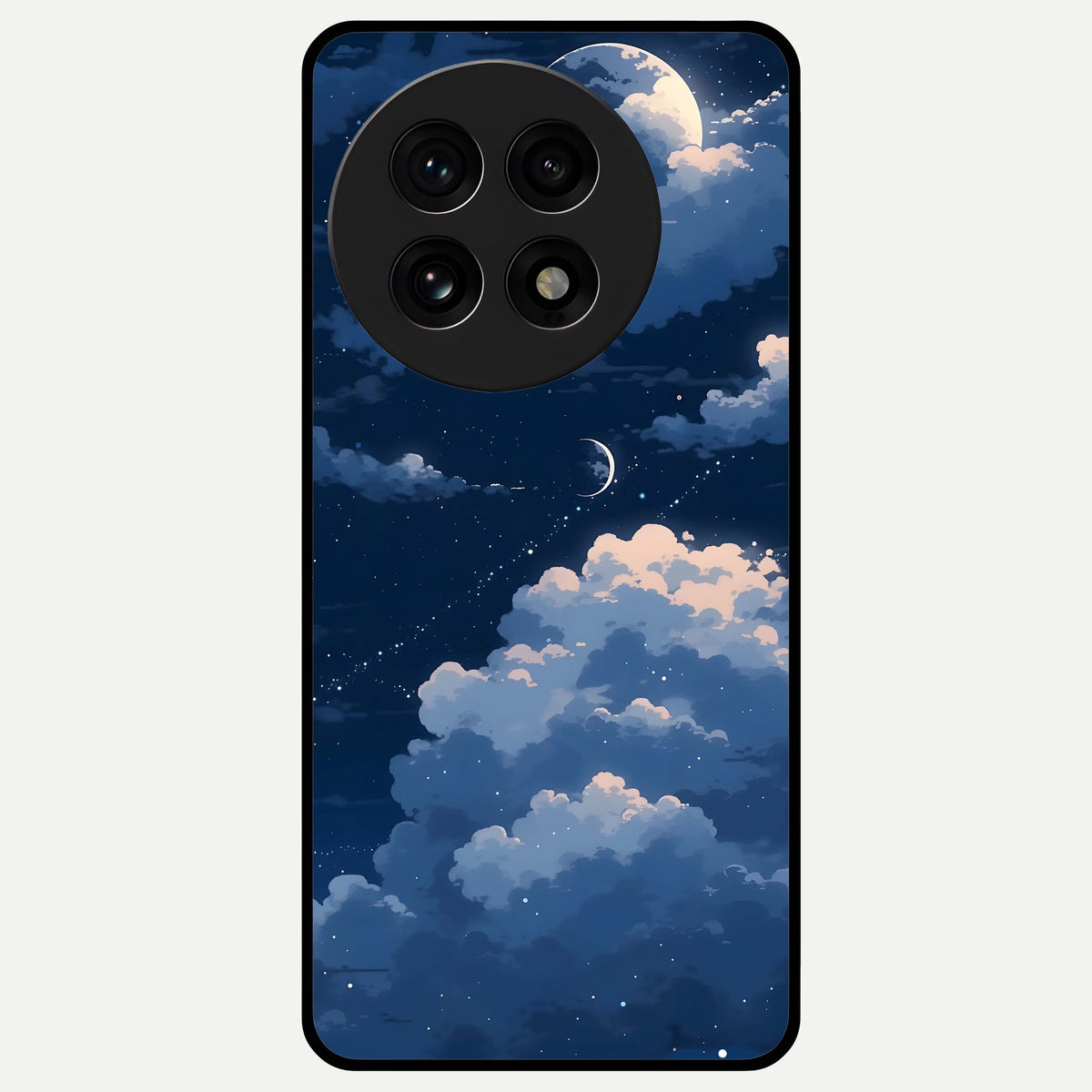  Moon Dream Haze Glass Case For OnePlus 13R back cover – full design glossy printed glass finish