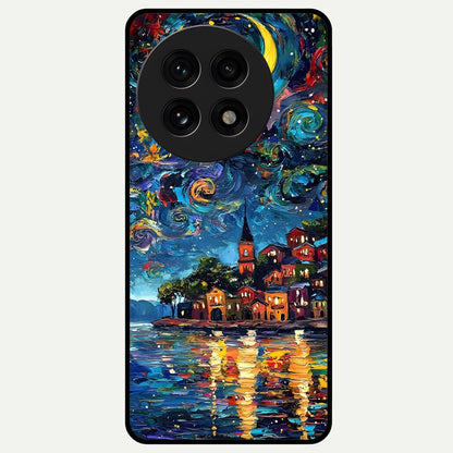  Moonlight Harbor Glow Glass Case For OnePlus 13R back cover – full design glossy printed glass finish