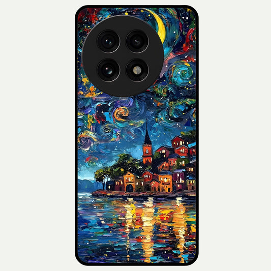  Moonlight Harbor Glow Glass Case For OnePlus 13R back cover – full design glossy printed glass finish