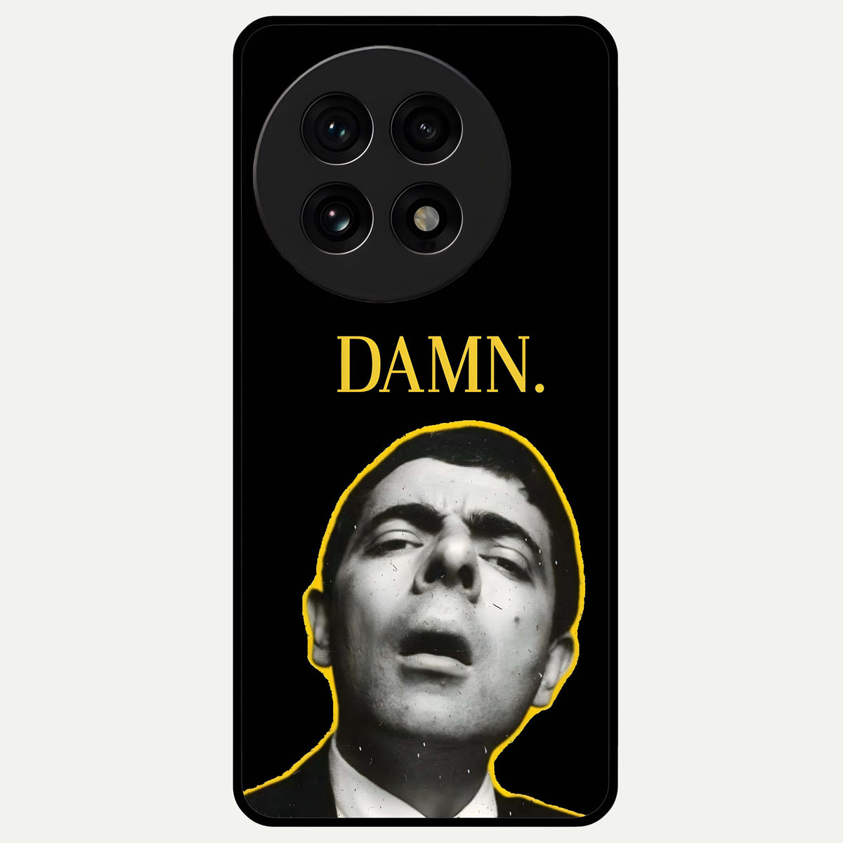  Mr Bean Damn Glass Case For OnePlus 13R back cover – full design glossy printed glass finish