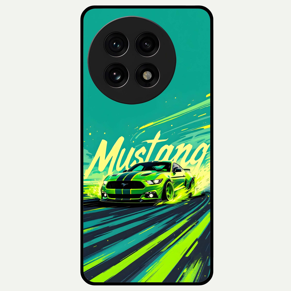  Mustang Bang Glass Case For OnePlus 13R back cover – full design glossy printed glass finish
