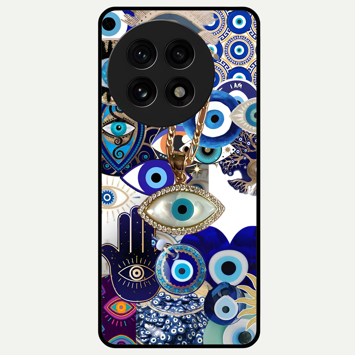  Mystic Charm Eye Glass Case For OnePlus 13R back cover – full design glossy printed glass finish
