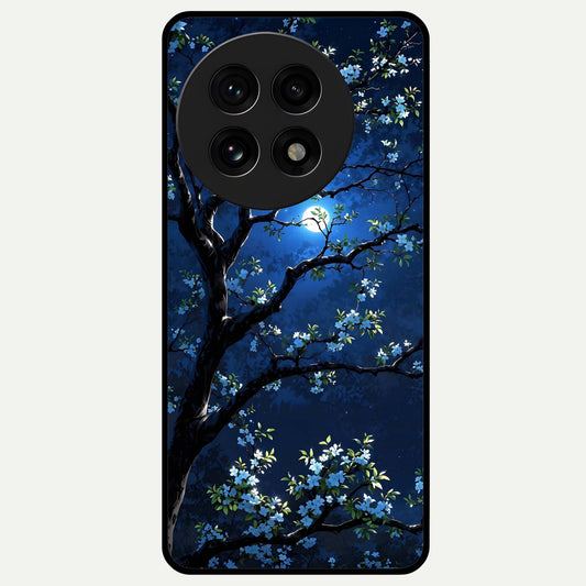  Mystic Floral Night Glass Case For OnePlus 13R back cover – full design glossy printed glass finish