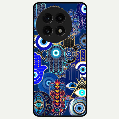  Mystic Palm Guard Glass Case For OnePlus 13R back cover – full design glossy printed glass finish