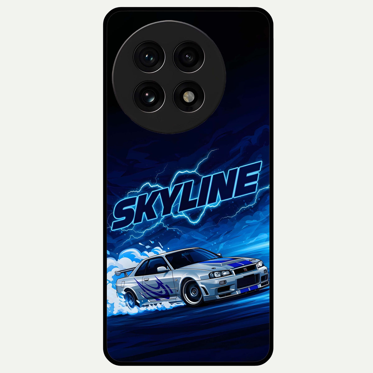  Neon Drift Beast Glass Case For OnePlus 13R back cover – full design glossy printed glass finish