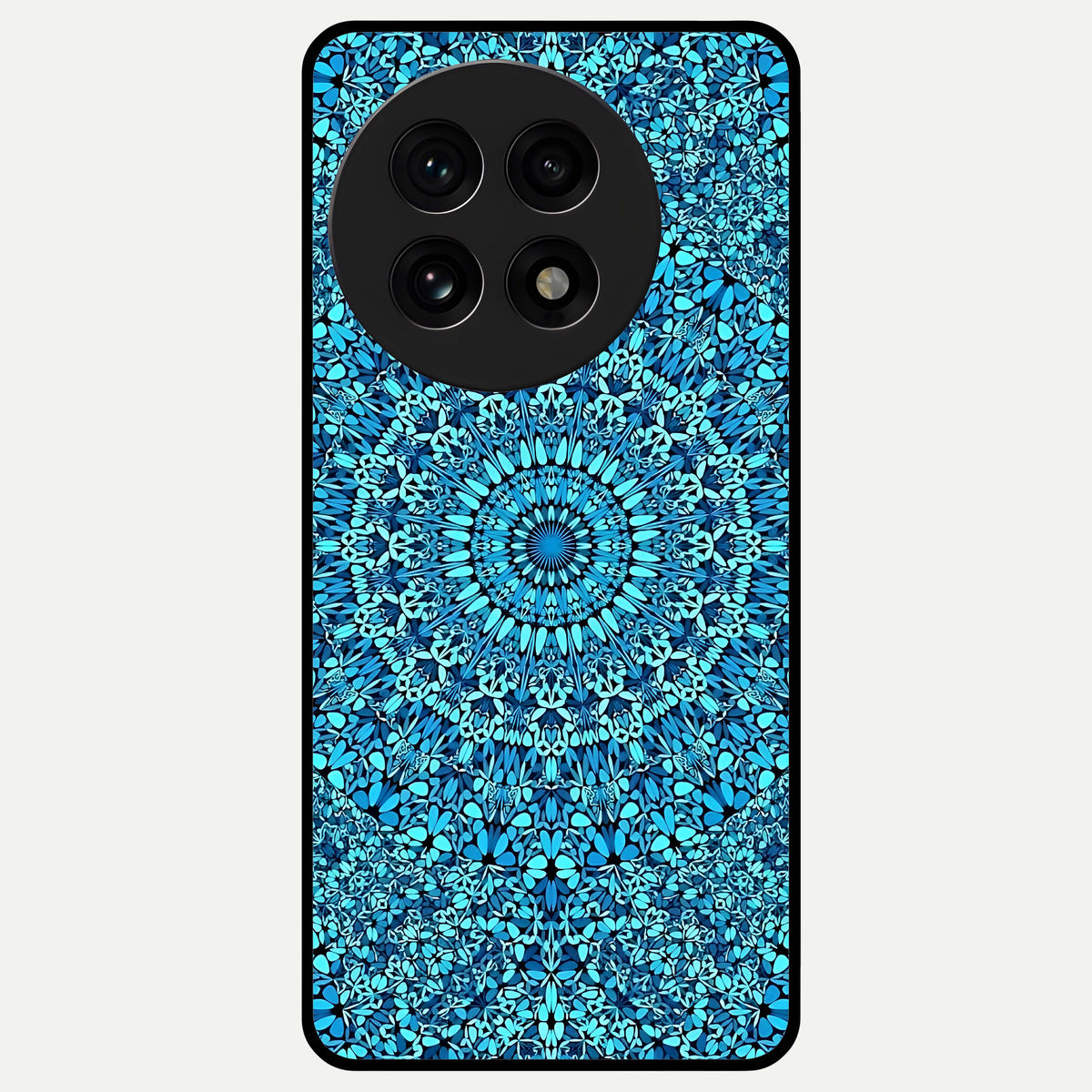  Ocean Bloom Mandala Glass Case For OnePlus 13R back cover – full design glossy printed glass finish