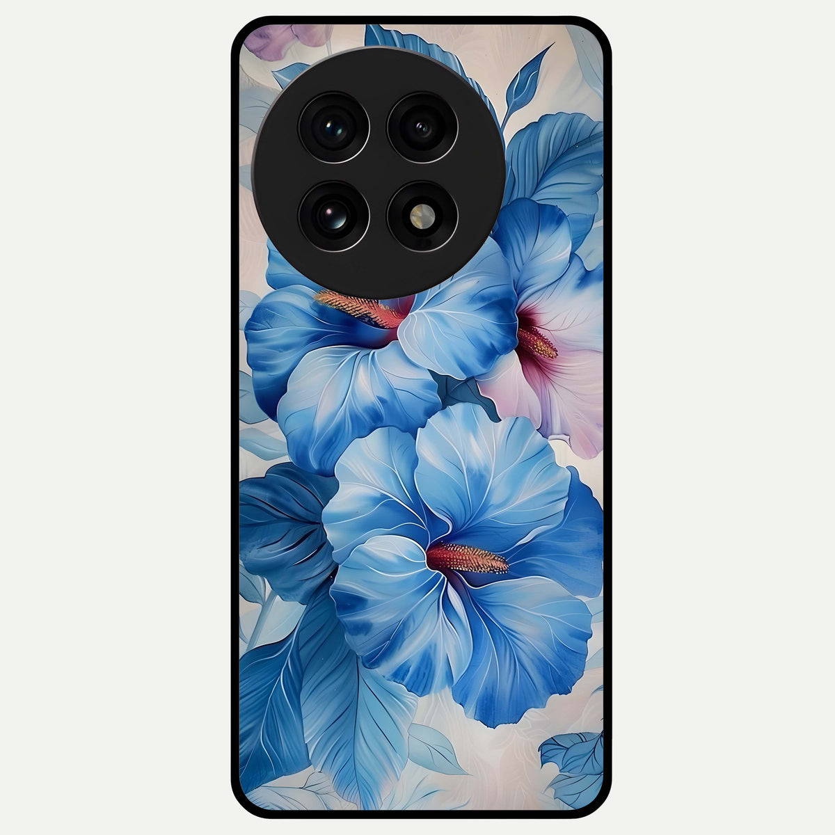  Ocean Hibiscus Grace Glass Case For OnePlus 13R back cover – full design glossy printed glass finish
