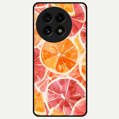  Orange Fruits Pattern Glass Case For OnePlus 13R back cover – full design glossy printed glass finish