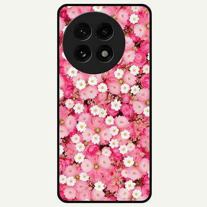  Pink Daisy Bliss Glass Case For OnePlus 13R back cover – full design glossy printed glass finish