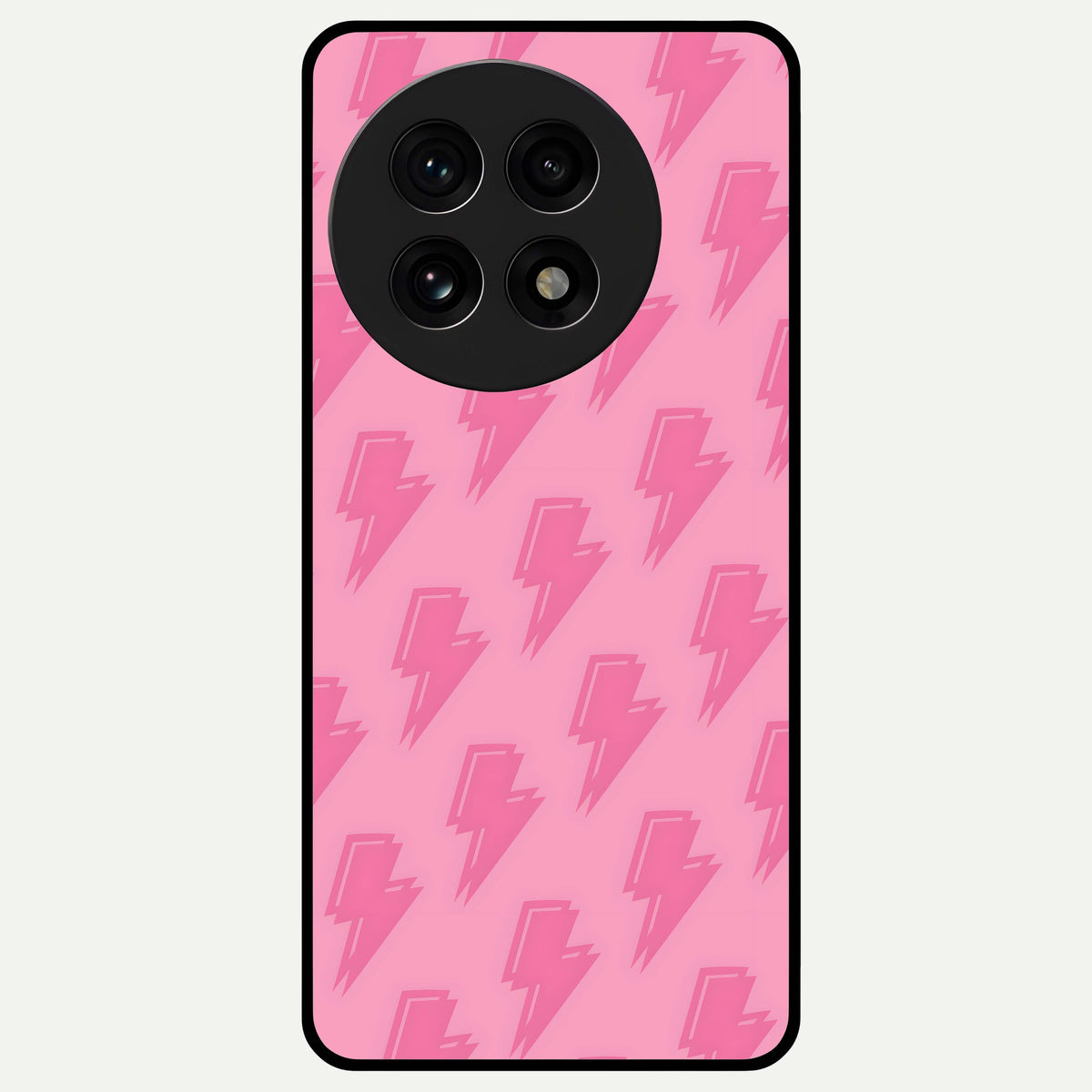  Pink Moo Magic Glass Case For OnePlus 13R back cover – full design glossy printed glass finish