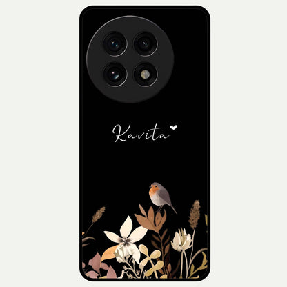  Quiet Garden Tune Custom Name Glass Case For OnePlus 13R back cover – full design glossy printed glass finish
