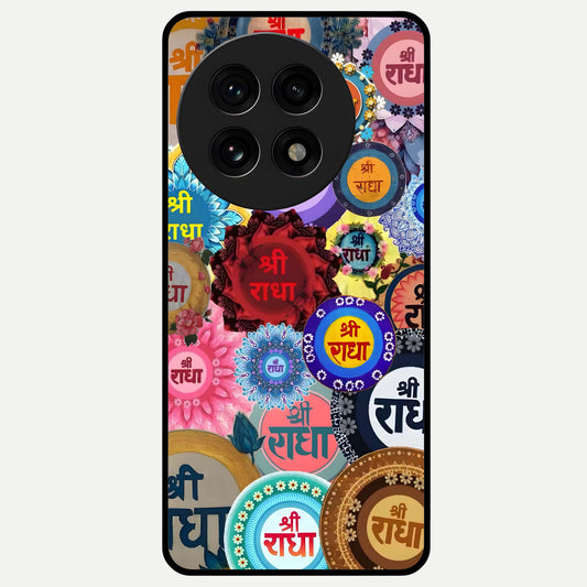  Radha Divine Bloom Glass Case For OnePlus 13R back cover – full design glossy printed glass finish