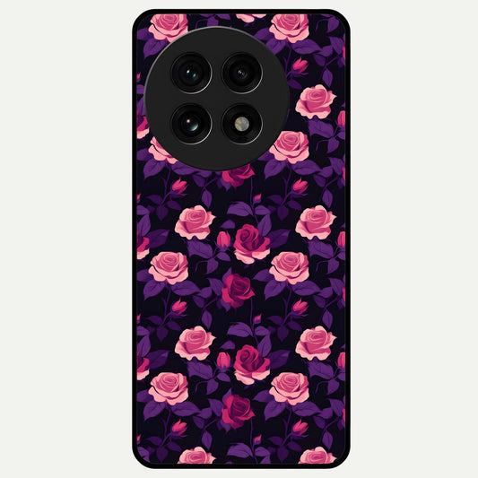  Rose Garden Twilight Glass Case For OnePlus 13R back cover – full design glossy printed glass finish