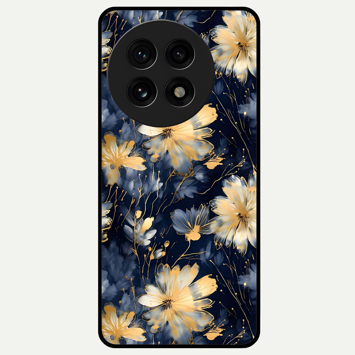  Royal Petal Dream Glass Case For OnePlus 13R back cover – full design glossy printed glass finish