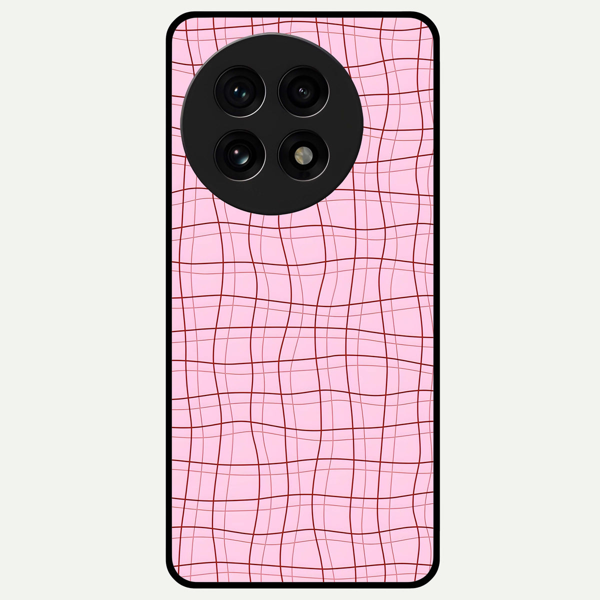  Soft Grid Bliss Glass Case For OnePlus 13R back cover – full design glossy printed glass finish