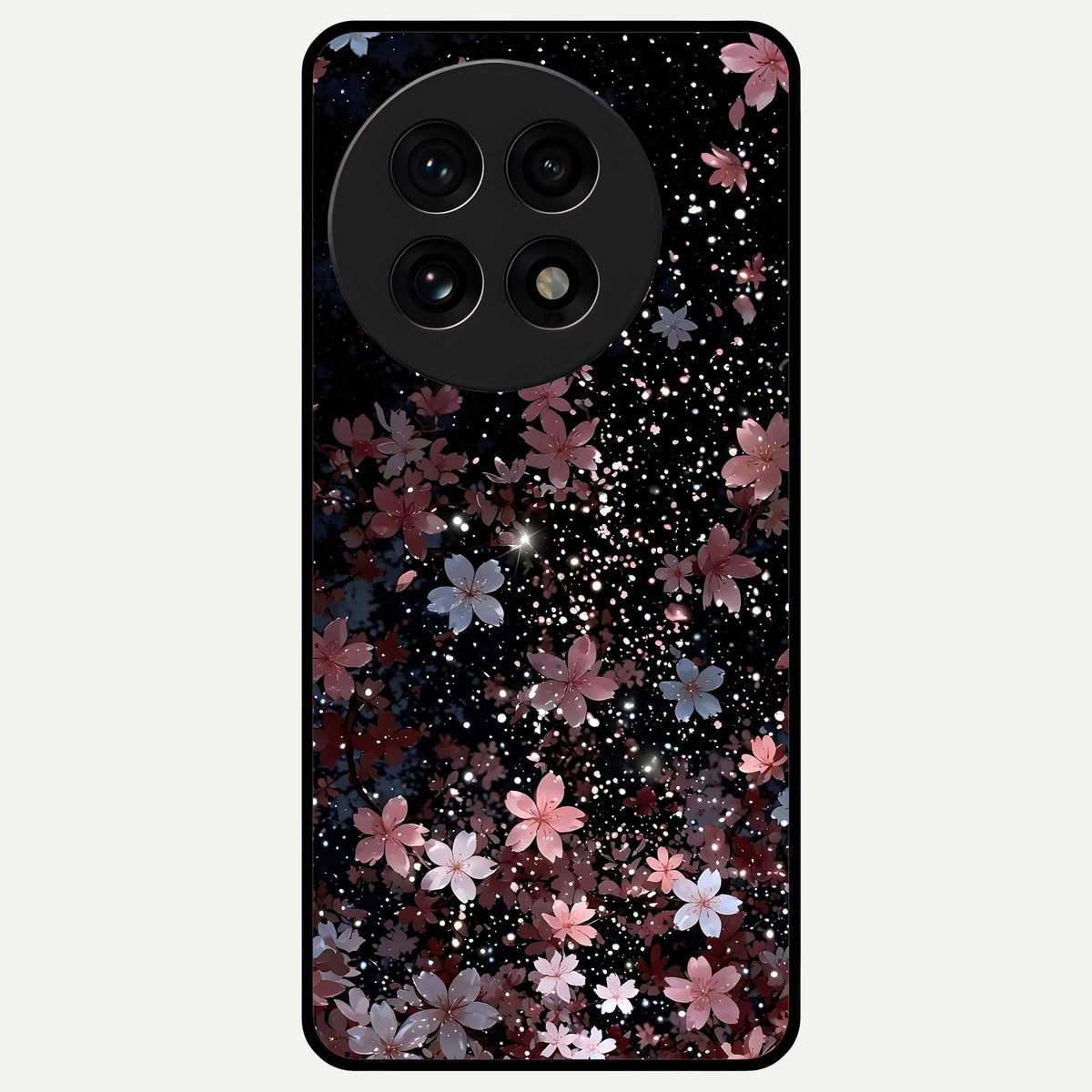  Starlit Flower Dreams Glass Case For OnePlus 13R back cover – full design glossy printed glass finish