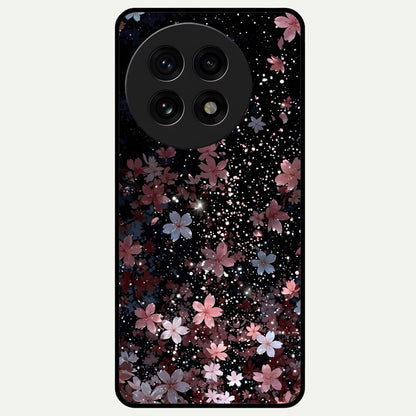  Starlit Flower Dreams Glass Case For OnePlus 13R back cover – full design glossy printed glass finish