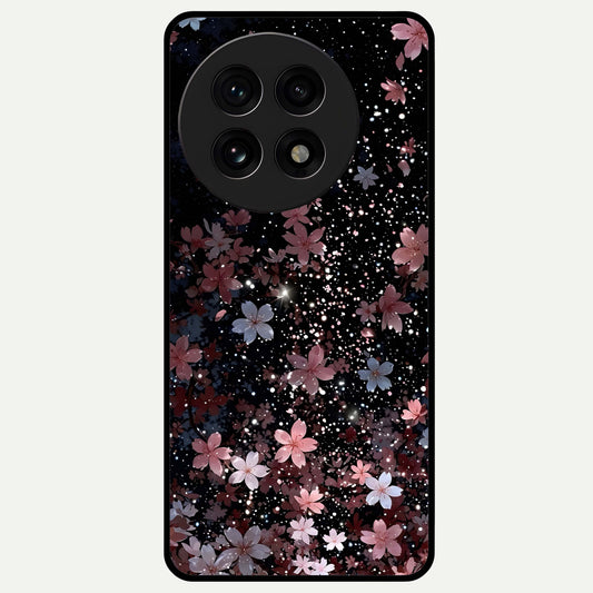  Starlit Flower Dreams Glass Case For OnePlus 13R back cover – full design glossy printed glass finish