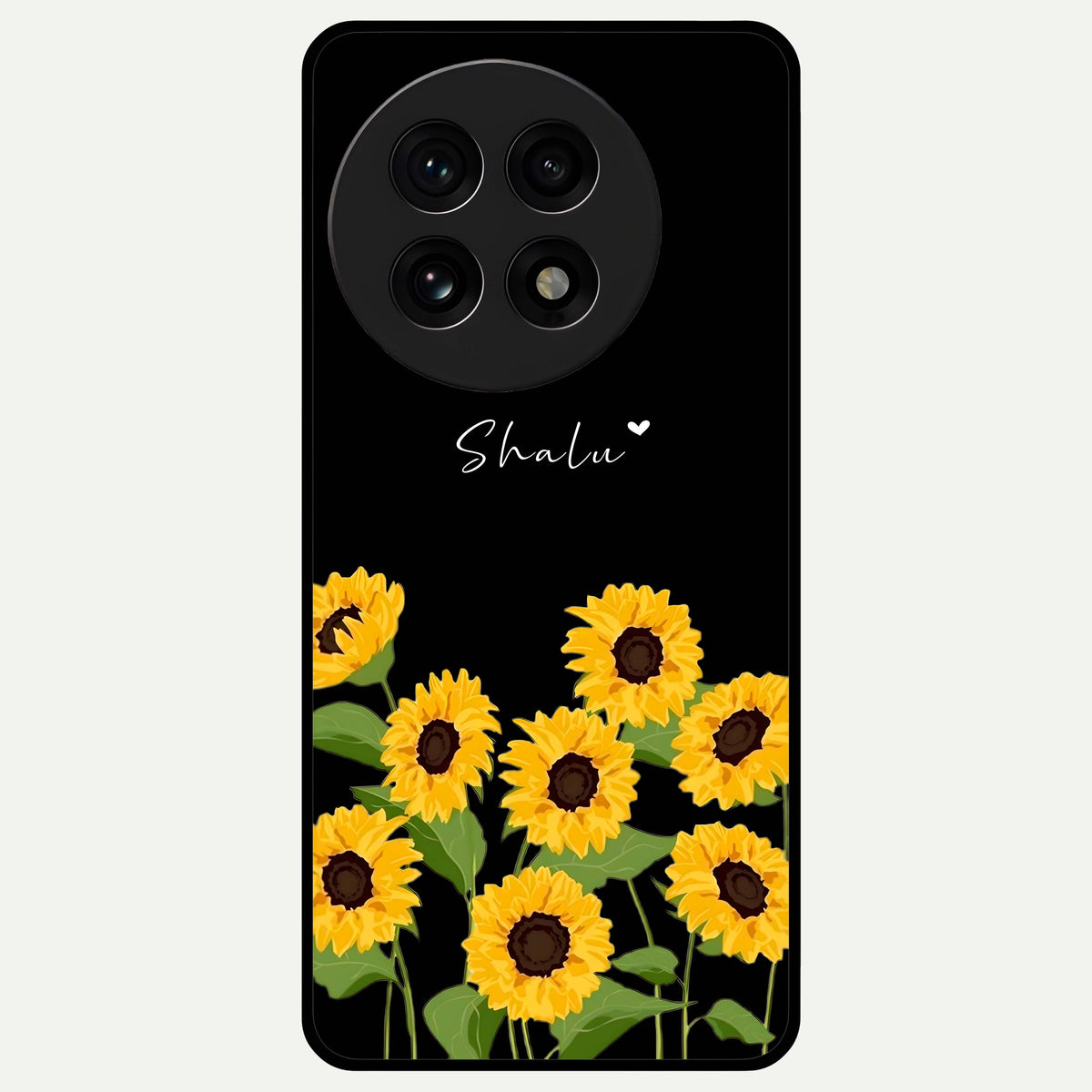  Sunflower Sky Bloom Glass Case For OnePlus 13R back cover – full design glossy printed glass finish