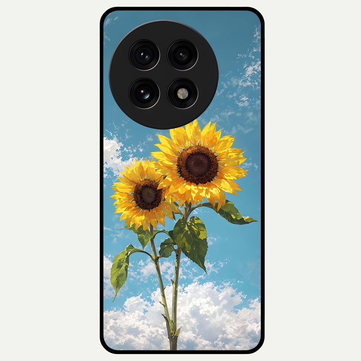  Sunlit Daisy Glow Glass Case For OnePlus 13R back cover – full design glossy printed glass finish
