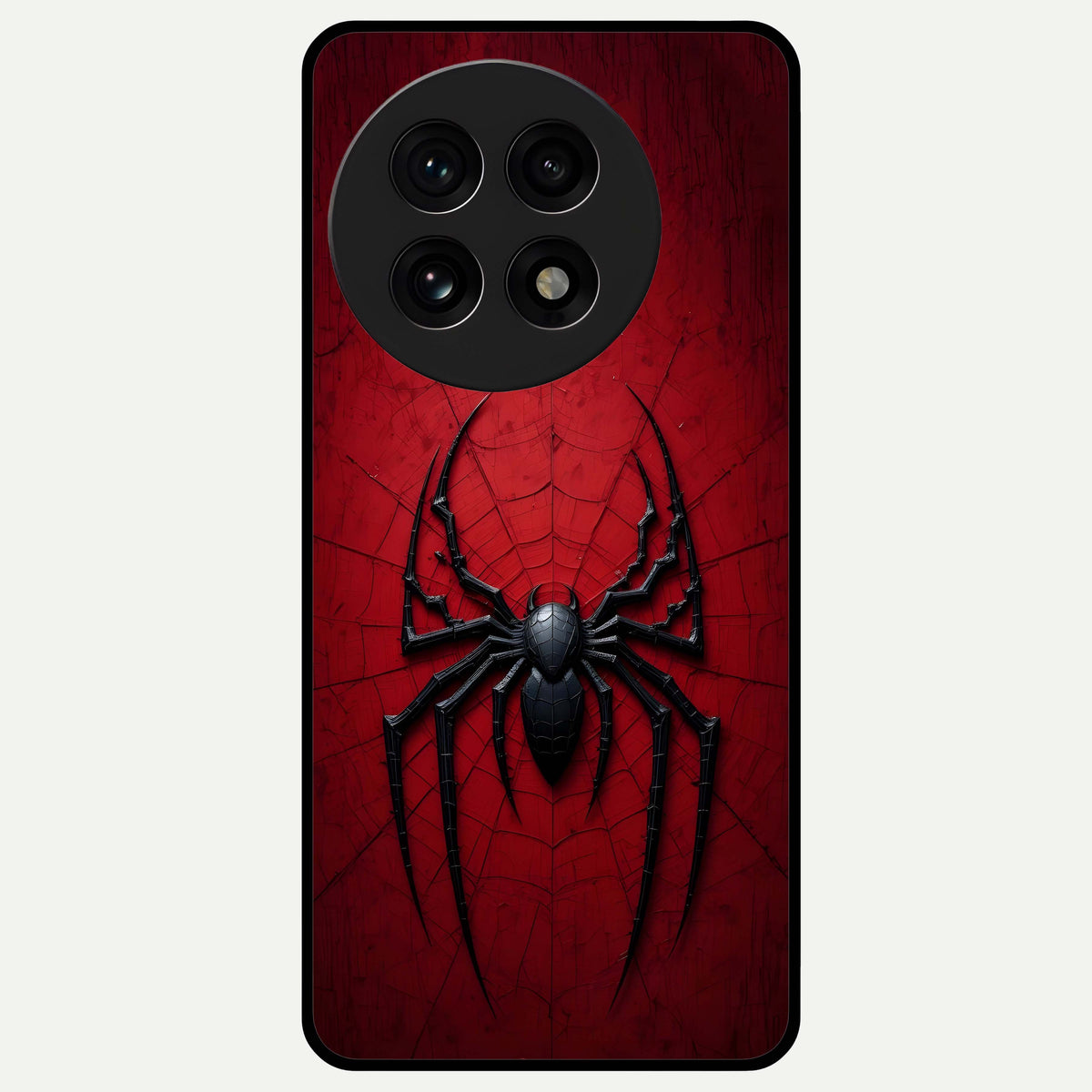  Superhero Web Emblem Glass Case For OnePlus 13R back cover – full design glossy printed glass finish
