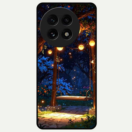  Twilight Garden Swing Glass Case For OnePlus 13R back cover – full design glossy printed glass finish
