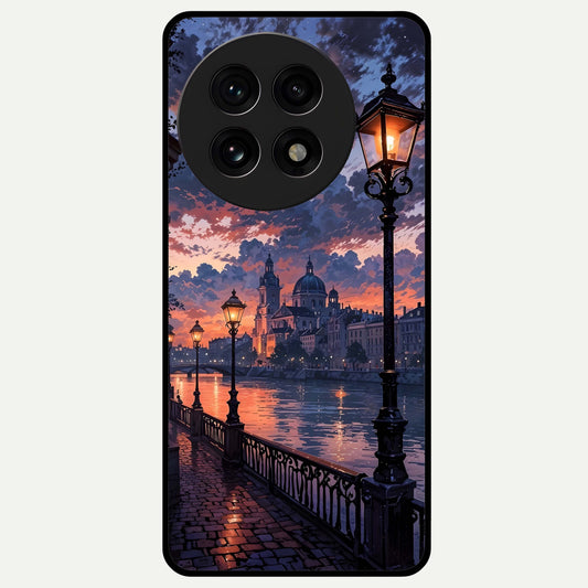  Twilight River Lights Glass Case For OnePlus 13R back cover – full design glossy printed glass finish
