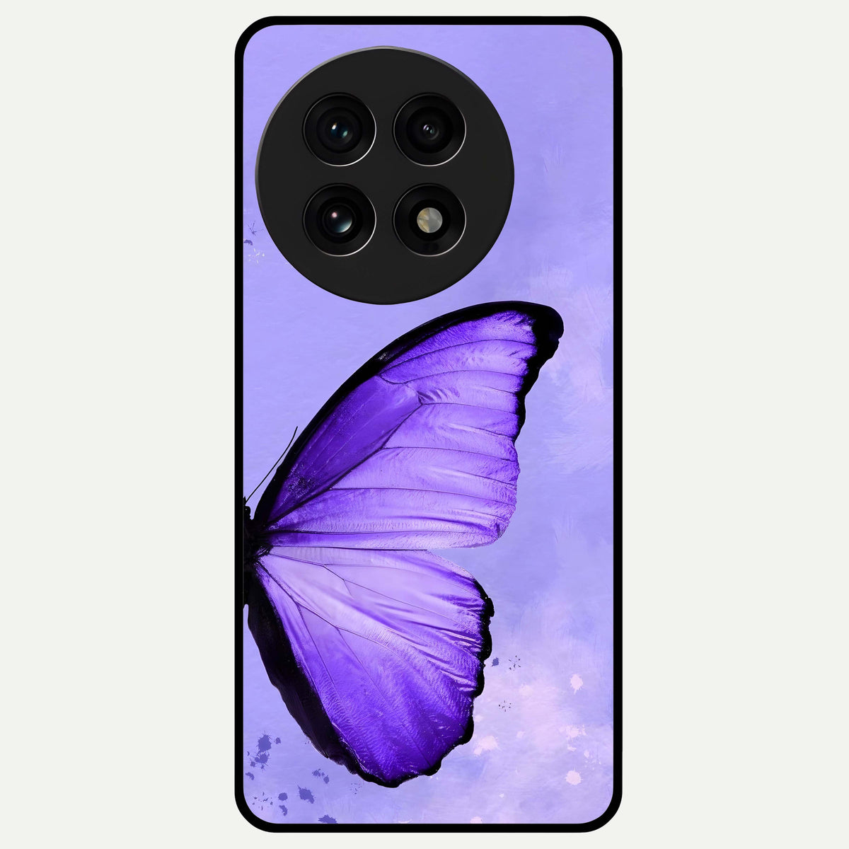  Violet Dream Wing Glass Case For OnePlus 13R back cover – full design glossy printed glass finish