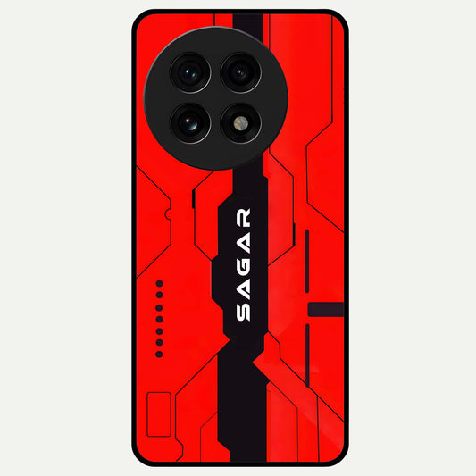  Voltage Rise CYBERPUNK Custom Name Glass Case For OnePlus 13R back cover – personalized glossy printed glass finish