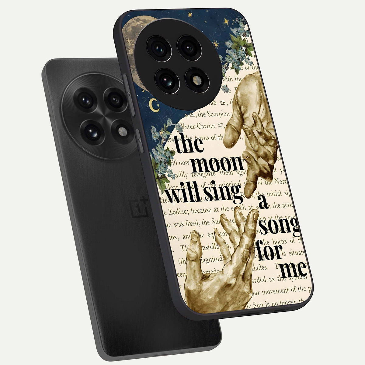  Aesthetic Divine phone case For OnePlus 13R showing premium glass back cover with detailed artwork