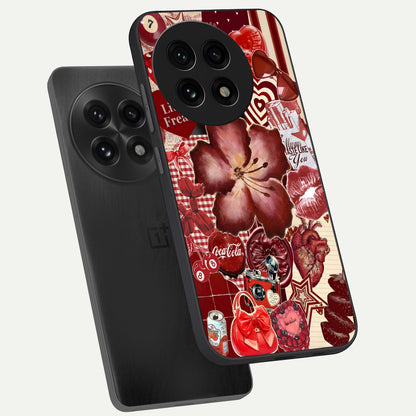  Aesthetic Little Freak phone case For OnePlus 13R showing premium glass back cover with detailed artwork